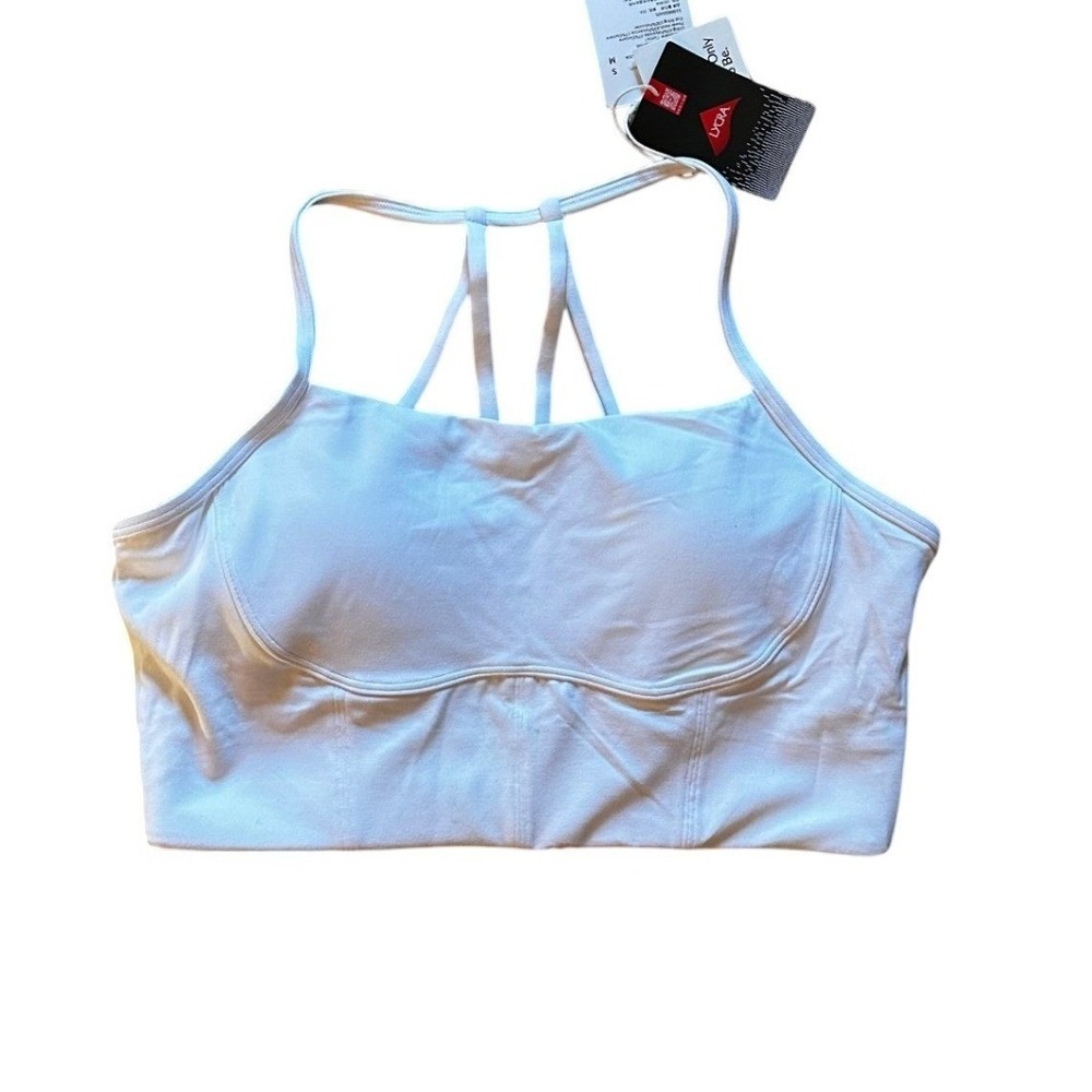 Yvette White Multi-Strap Racerback Sports Bra Lycra Women's Small